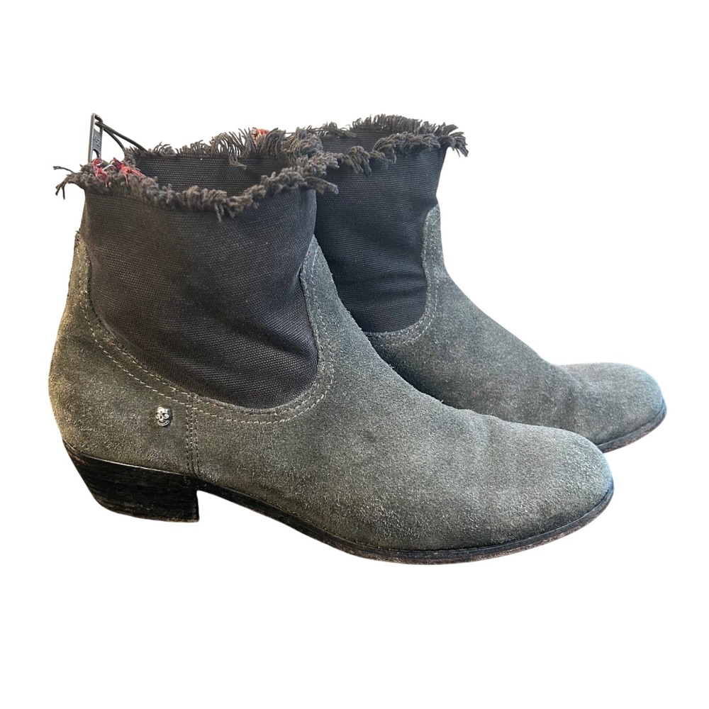 Zadig & Voltaire Teddy Canvas Suede Ankle Chelsea Boots EU 40 M 7/7.5 W 9/9.5